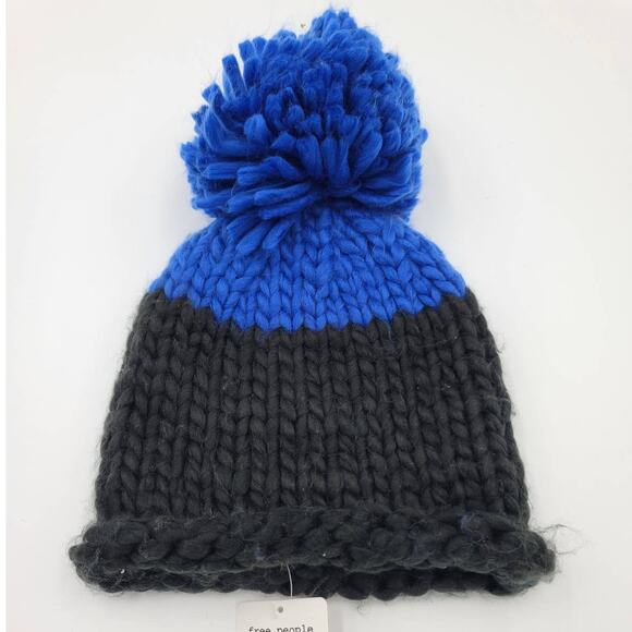 FREE PEOPLE Cozy Up Color Blocked Beanie In Black - Picture 2 of 4